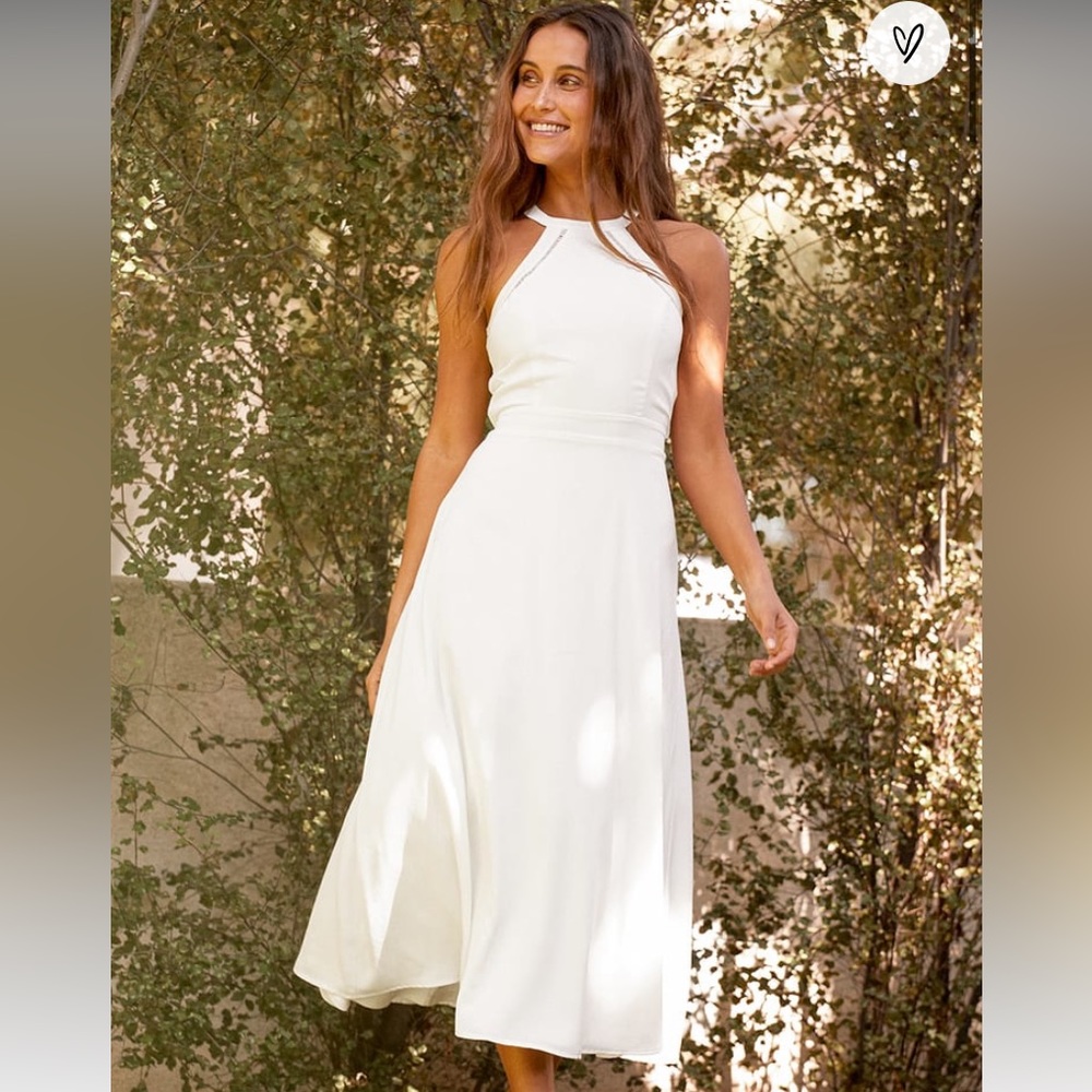 Summer Dream Tie Back Midi Halter Dress